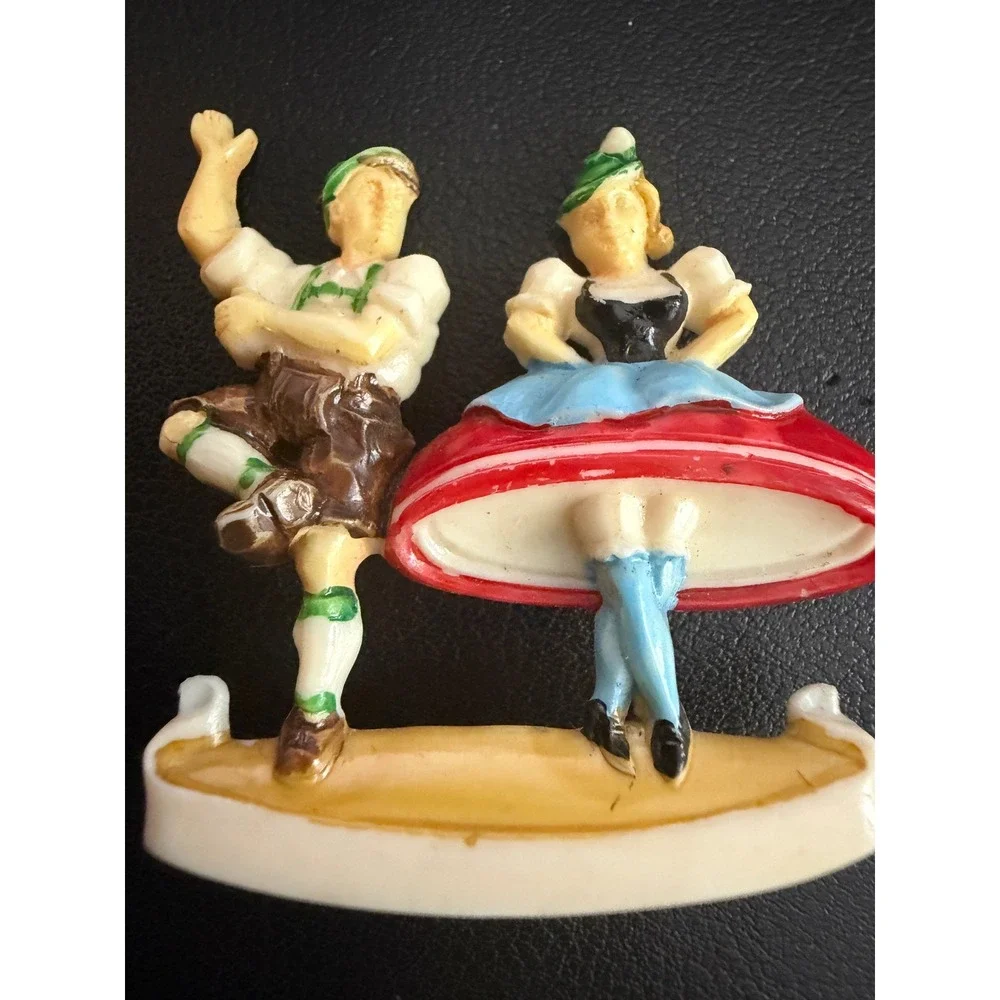 Vintage Brooch Celluloid German Austrian Dancing Couple